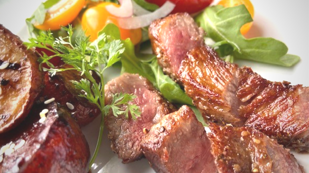 Wagyu Strip Steak With Teriyaki Potatoes Recipe